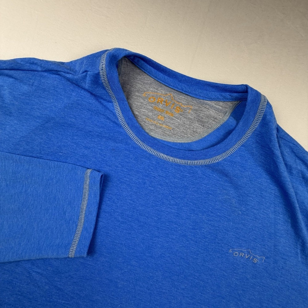 Orvis Shirt Trout Bum Shirt Mens XXL Long Sleeve Fishing Wicking Blue Outdoors